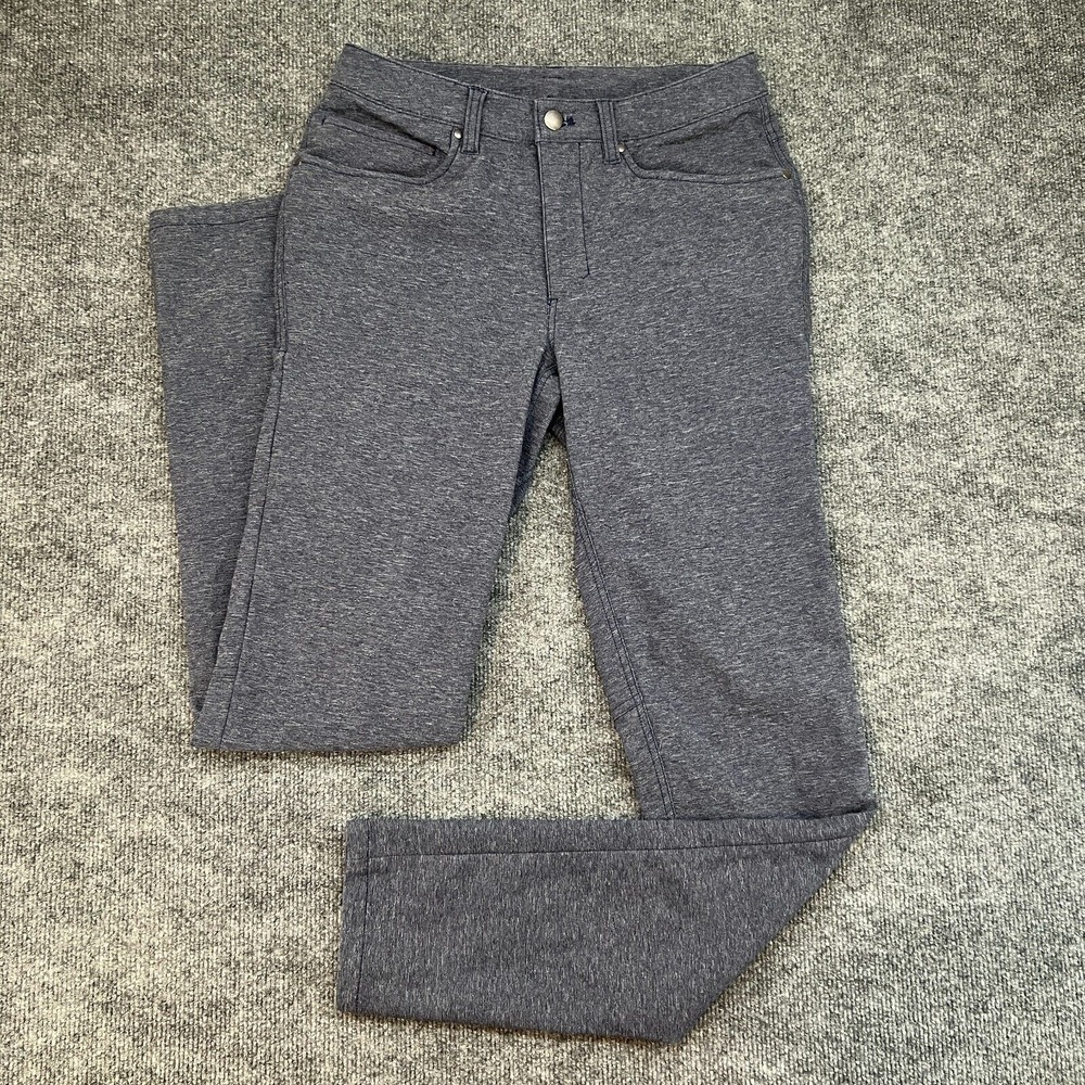 Lululemon ABC Pants Mens 28x34 Slim Fit Blue Tech Canvas Slim Straight Leg